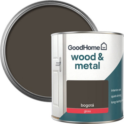 GoodHome Bogotá Gloss Metal & Wood Paint750Ml from B&Q