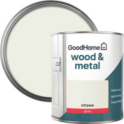 GoodHome Ottawa Gloss Metal & Wood Paint750Ml from B&Q