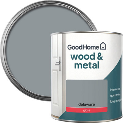 GoodHome Delaware Gloss Metal & Wood Paint750Ml from B&Q