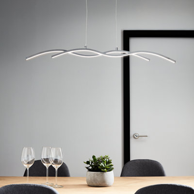 GoodHome Alani Chrome Effect 2 Lamp Led Pendant Ceiling Light from B&Q