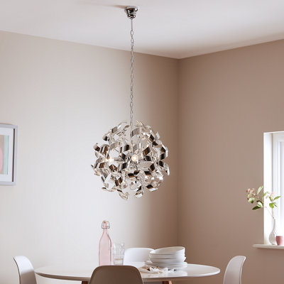 B&Q -  Caladane Chrome Effect 4 Lamp Pendant Ceiling Light(Dia)500mm