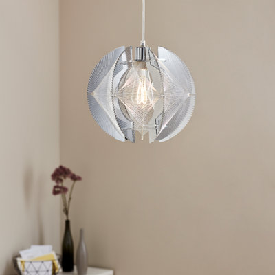 B&Q -  Bastberg Gloss Transparent Pendant Ceiling Light(Dia)310mm