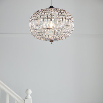 B&Q -  Digya Chrome Effect Pendant Ceiling Light(Dia)450mm