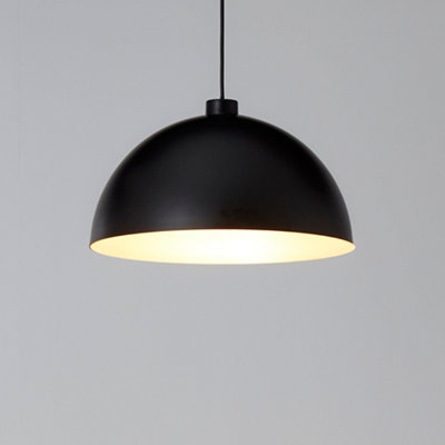 GoodHome Songor Black Gold Effect Dome Semi-Circle Light Shade (D)38Cm from B&Q
