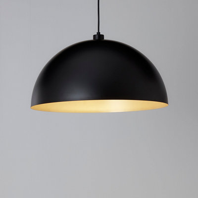 GoodHome Songor Black Pendant Semi-Circle Light Shade (D)58Cm from B&Q