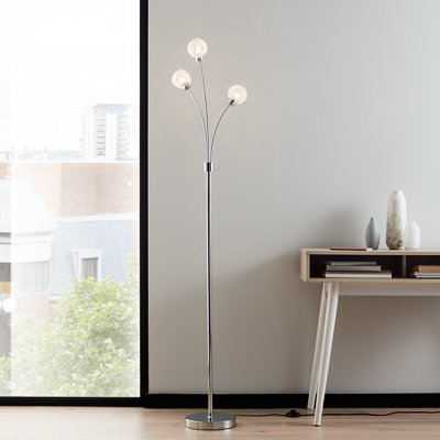 GoodHome Phaidros Chrome Effect Floor Light from B&Q