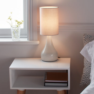 GoodHome Tertrez Classic Teardrop Matt Light Grey Table Light from B&Q