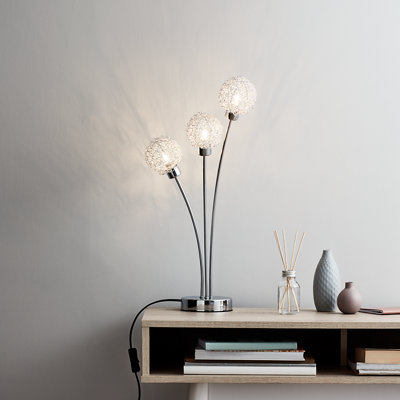 GoodHome Phaidros Spherical Chrome Effect Table Light from B&Q