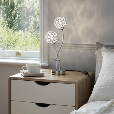GoodHome Mantus Spherical Chrome Effect Table Light from B&Q