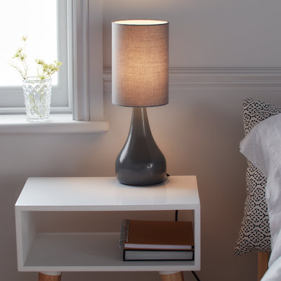 GoodHome Tertrez Teardrop Matt Grey Table Light from B&Q