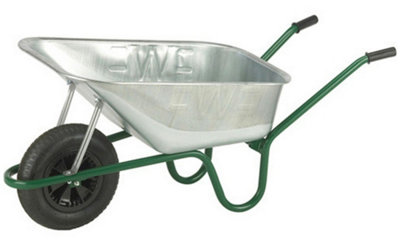 Walsall Wheelbarrows Pallet Of Professional Galvanised Heavy-Duty Wheelbarrow150Kg/120L CapacityGalvanised Metal PanPneumatic WheelTwin Handle from B&Q