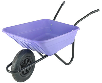 Bristol Tool Company Bristol Shire Mucker Heavy-Duty Lilac Wheelbarrow With 120Kg/90L CapacityStrong Plastic PanPuncture-Proof WheelDual Handles from B&Q