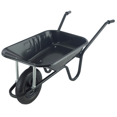 Walsall Endurance Black Steel 85L Heavy Duty Pneumatic Wheelbarrow11Kg from B&Q