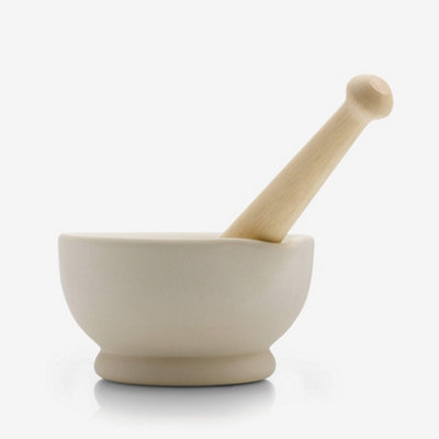 Milton Brook Stone Mortar & Pestle With Wooden4.5 Inch from B&Q