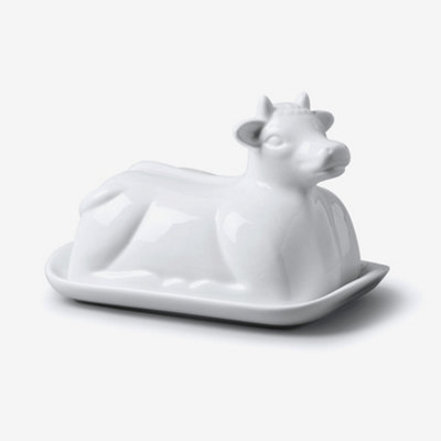 W.M Bartleet & Sons Wm Bartleet & Sons Porcelain Cow Design Butter Dish from B&Q