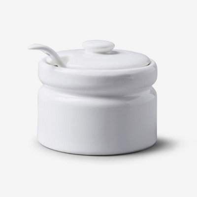 W.M Bartleet & Sons Wm Bartleet & Sons Porcelain Wide SugarJam And Mustard Pot With Serving Spoon from B&Q