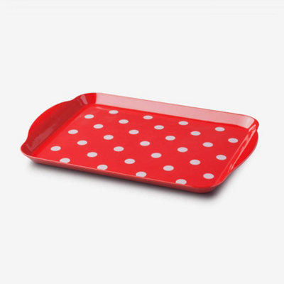 Zeal Melaminesmall Dotty Serving TrayRed from B&Q