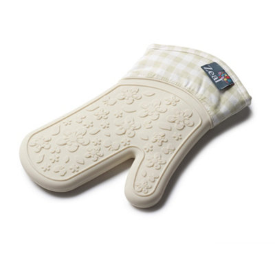Zeal Waterproof Silicone Single Oven MittCream from B&Q