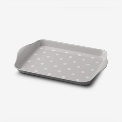 Zeal Melamine Mini Dotty Serving TrayFrench Grey from B&Q