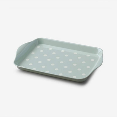 Zeal Melamine Mini Dotty Serving TraySage Green from B&Q