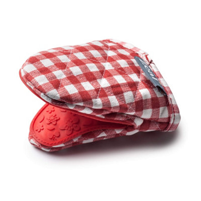 Zeal Silicone Hot Grab Mini Oven MittGinghamRed from B&Q