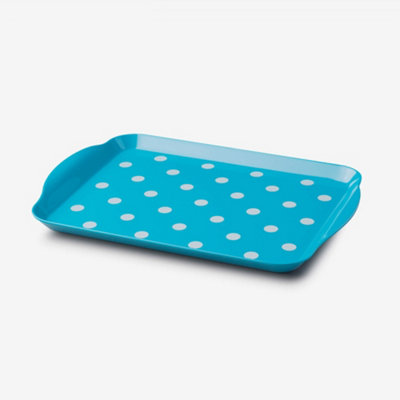 Zeal Melaminesmall Dotty Serving TrayAqua from B&Q