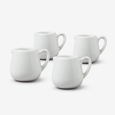 Wm Bartleet & Sons Porcelain Bellied Mini Creamer Jugs 30MlSet Of 4 from B&Q