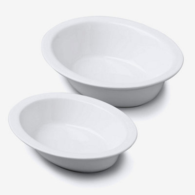 B&Q -  Wm Bartleet & Sons Porcelain Oval Pie DishSet Of 2