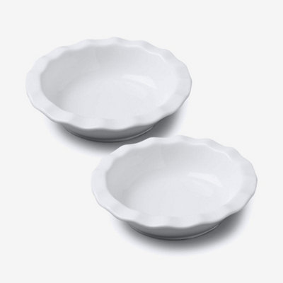 W.M Bartleet & Sons Wm Bartleet & Sons Porcelain Individual Round Pie Dish With Crinkle Crust RimSet Of 2 from B&Q