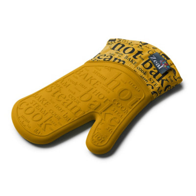 Zeal Steam Stop Silicone Single Oven GloveMustard from B&Q