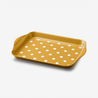 Zeal Melamine Mini Dotty Serving TrayMustard from B&Q