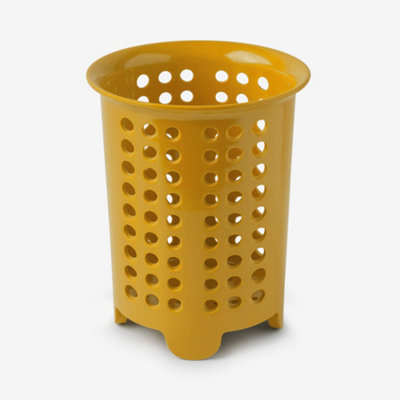 B&Q -  Melamine Cutlery Drainer Utensil PotMustard