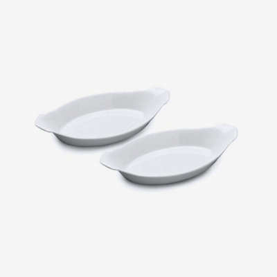 W.M Bartleet & Sons Wm Bartleet & Sons Porcelain Traditional Oval Gratin DishSet Of 2 from B&Q