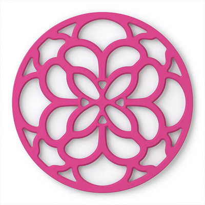 Zeal Circular Silicone Trivet Mat Neon Pink from B&Q
