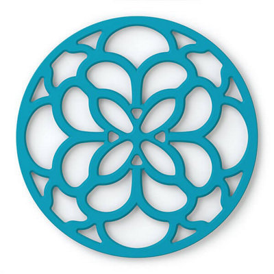 Zeal Circular Silicone Trivet Mat Aqua from B&Q