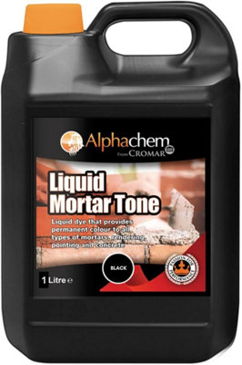 Cromar Alphachem Liquid Mortar ToneIron Oxide Based Liquid Dye For Permanent Color In MortarRendering & Concrete Black1Kg from B&Q