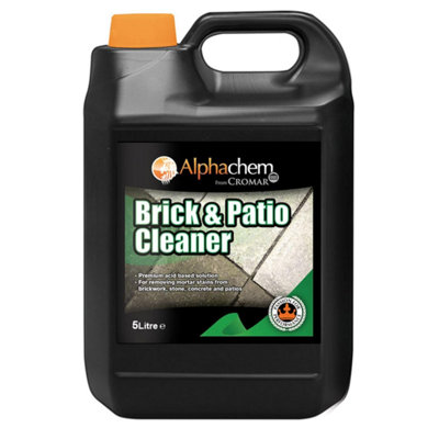 Cromar Alphachem Brick & Patio CleanerPremium Acid-Based Solution For Removing Mortar StainsOilGrease& Lichen5L from B&Q