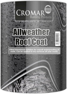 Cromar All Weather Roof Coat Paint Bitumen Waterproof Roof Compound 5 Litre 5Ltr from B&Q