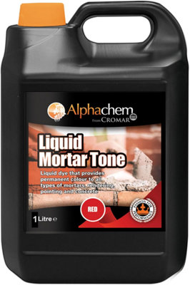 Cromar Alphachem Liquid Mortar ToneIron Oxide Based Liquid DyePermanent Color In MortarRendering & ConcreteRed1L from B&Q