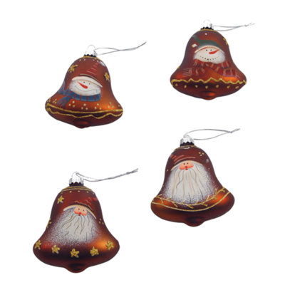Christmas Tree Hanging DecorationsBronze Bells Pack Of 4 Assorted from B&Q