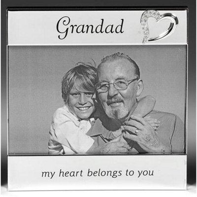 Shatchi Grandad 'my Heart Belongs To You' Silver Message Band Photo Frame from B&Q