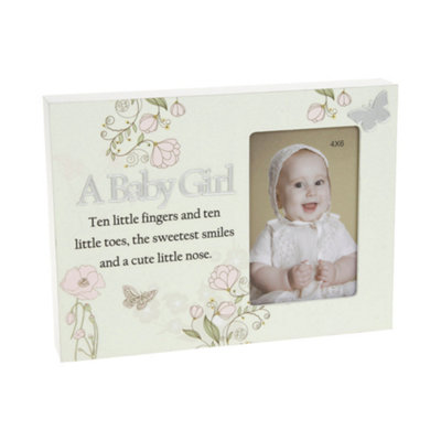 Reflections Floral Photo Frame 4X6"A Baby Girl from B&Q
