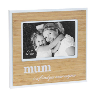 Bamboo Sentiment Photo Frame 6X4"Mum from B&Q