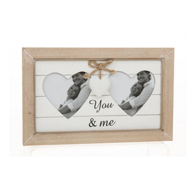 Provence Double Heart Photo FrameYou & Me from B&Q