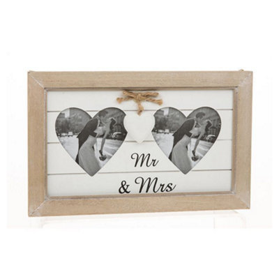 Provence Double Heart Photo FrameMr & Mrs from B&Q