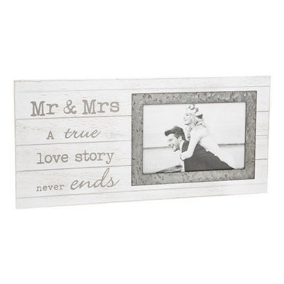 Sentiment Wedding Photo Frame 6" X 4" Mr & Mrs from B&Q