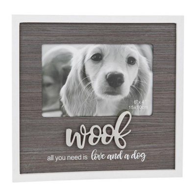 Stylish Script Photo Frame 6X4"Woof from B&Q