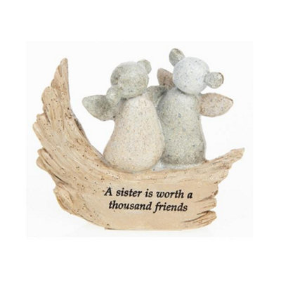 Pebble Art Angel FigurineSister from B&Q