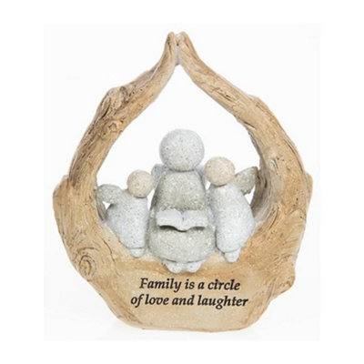 Pebble Art Angel FigurineFamily from B&Q