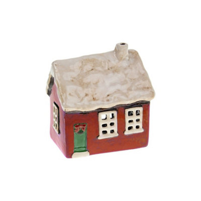 Village Pottery Christmas Cottage Tea Light Candle Holder from B&Q